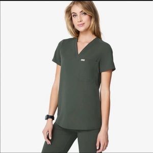 Figs Moss Catarina 1 Pocket Scrub Top MOSS XXS